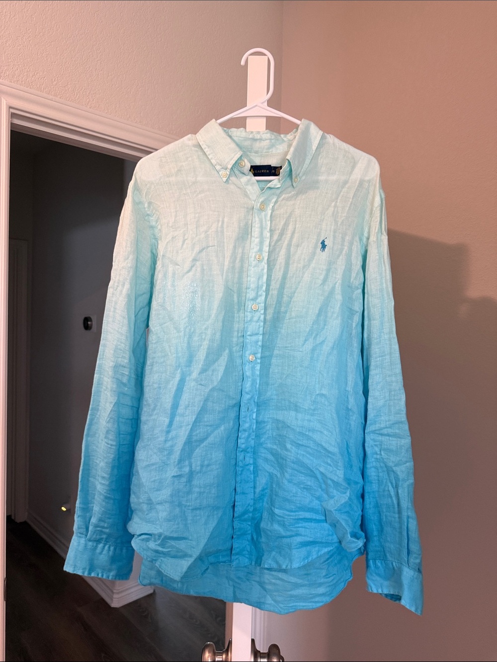 Polo by Ralph Lauren Men's Ombre Aqua Button-Down Shirt